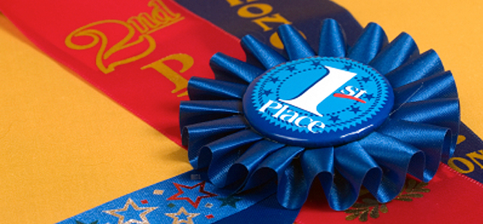 Blue first place ribbon